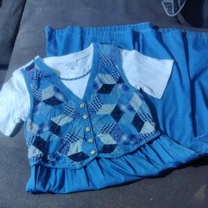 Susan Bristol Blue Geometric Kids Tee